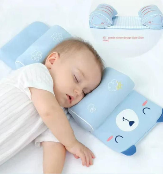 Baby Sleeping Support Pillow with Side Rollers | Newborn Safety Pillow Set | Soft Cotton Neck Support Cushion for Infants 0–12 Months | Anti-Flat Head Sleeping Cushion for Baby Boys & Girls